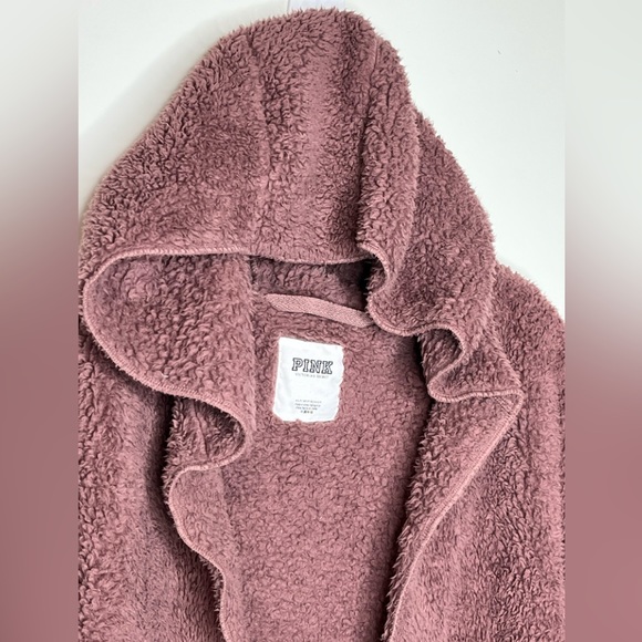 PINK Victoria’s Secret Sherpa Teddy Bear Hooded Jacket. Sz is XS - Picture 2 of 10